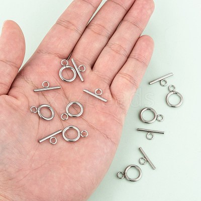 Tarnish Resistant 304 Stainless Steel Toggle Clasps X-STAS-F114-04P-B-1