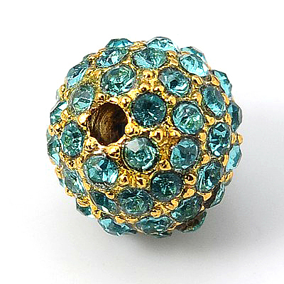 Alloy Rhinestone Beads RB-A034-10mm-A03G-1