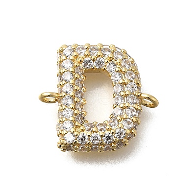 Brass Micro Pave Cubic Zirconia Letter Links KK-I717-04D-1