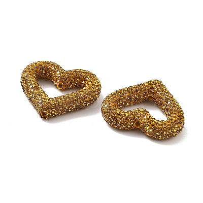 Heart Shape Polymer Clay Rhinestone Beads CLAY-NH0001-09A-04-1