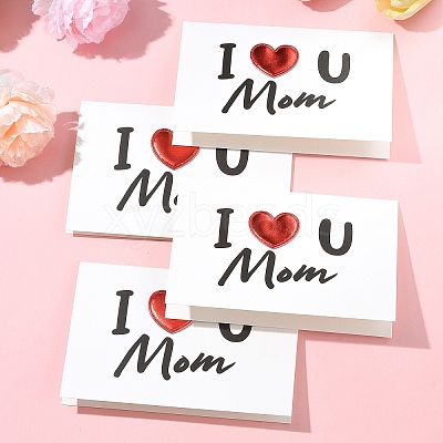 4Pcs Kraft Paper Greeting Cards AJEW-FS0001-30C-1