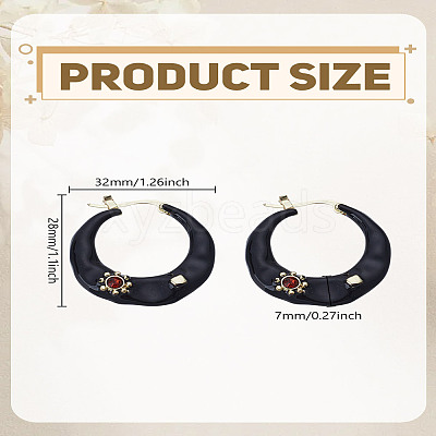 1Pair Alloy Rhinestone Hoop Earrings EJEW-LP0012-05A-1