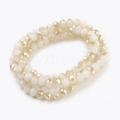 Electroplate Glass Beads Strands GLAA-K027-HR-C06-1