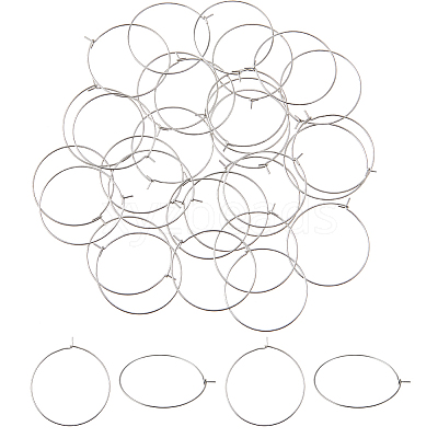 200pcs 316 Surgical Stainless Steel Hoop Earring Findings STAS-HS0001-26E-1