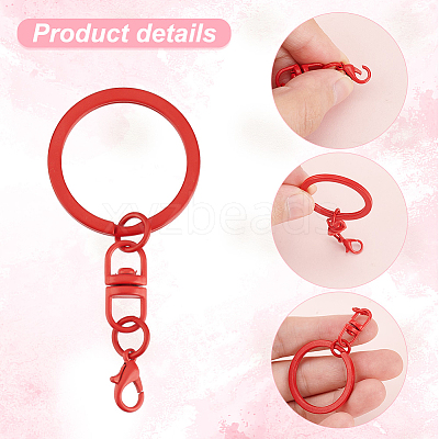 36Pcs 9 Colors Spray Painted Iron Keychain Swivel Clasps FIND-AR0004-01-1