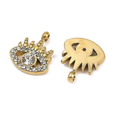 304 Stainless Steel Micro Pave Cubic Zirconia Charms STAS-K302-01B-G-1
