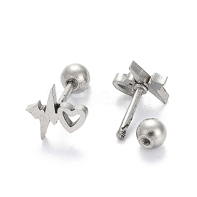Tarnish Resistant 201 Stainless Steel Barbell Cartilage Earrings EJEW-R147-40-1
