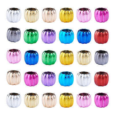 100Pcs UV Plating Opaque Acrylic European Beads PACR-TA0001-32B-1