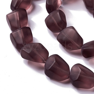Transparent Frosted Glass Beads Strands FGLA-S001-M02-1