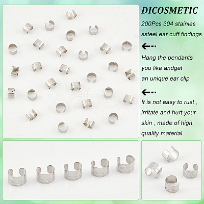 200Pcs 304 Stainless Steel Ear Cuff Findings FIND-DC0002-20-1