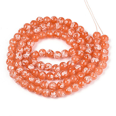 Baking Paint Glass Beads Strands DGLA-N015-8mm-04-1