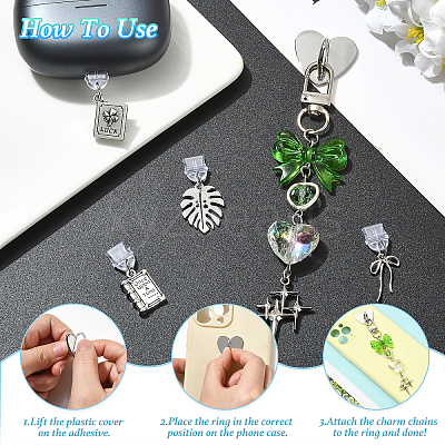 5Pcs PVC Mobile Dustproof Plugs and Iron Cell Phone Holder Stand HJEW-SW00384-1