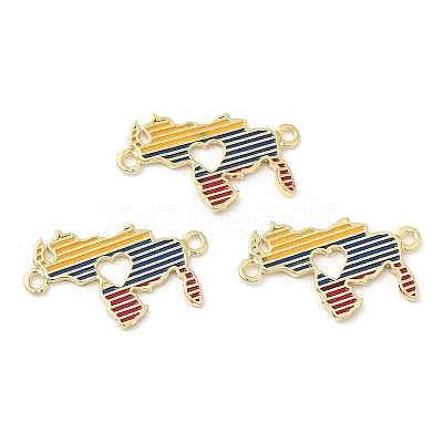 Rack Plating Brass Enamel Connector Charms KK-K332-33G-01-1