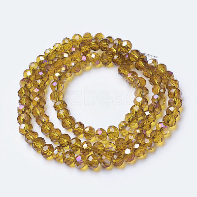 Electroplate Transparent Glass Beads Strands EGLA-A034-T3mm-F05-1
