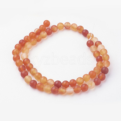 Natural Red Agate Bead Strands G-G735-64F-6mm-1