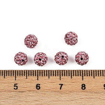 Polymer Clay Rhinestone Beads RB-H284-6MM-Half-223-1