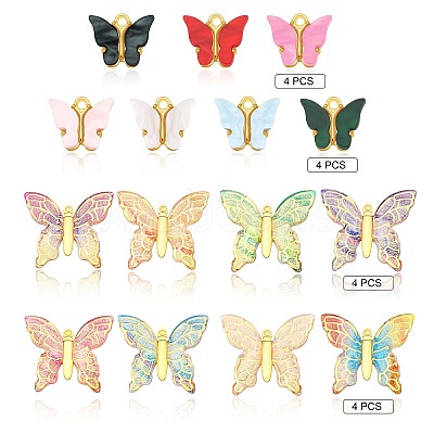 Light Gold Plated Acrylic Pendants OACR-SZ0001-02-1
