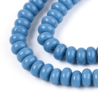 Opaque Spray Painted Glass Beads GLAA-ZX008-4mm-18V-1