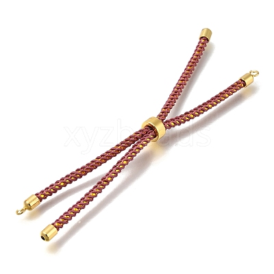 Braided Cotton Cord Slider Bracelet Making MAK-R001-01G-13-1