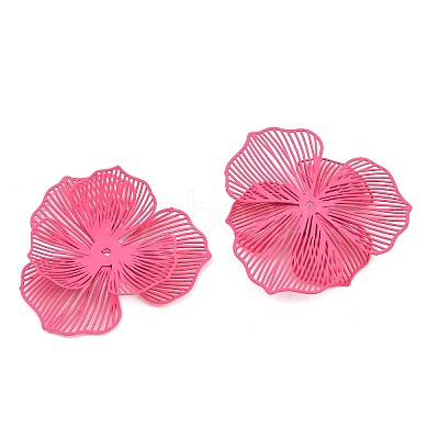 Spray Painted Iron Bead Caps IFIN-Z004-02F-1