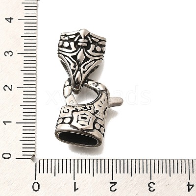 304 Stainless Steel Fold Over Clasps X-STAS-R140-10AS-01-1