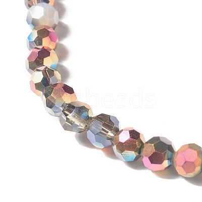Transparent Electroplated Glass Beads Strands X-GLAA-G097-04D-1