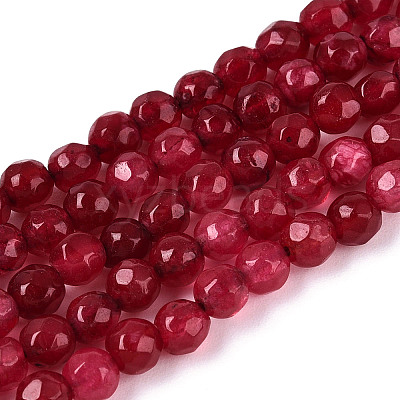 Dyed Natural White Jade Beads Strands G-T139-4mm-60-09-1