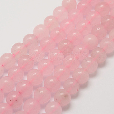 Natural Rose Quartz Bead Strands G-G735-46-12mm-1