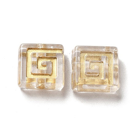 Transparent Plating Acrylic Beads OACR-L013-030-1