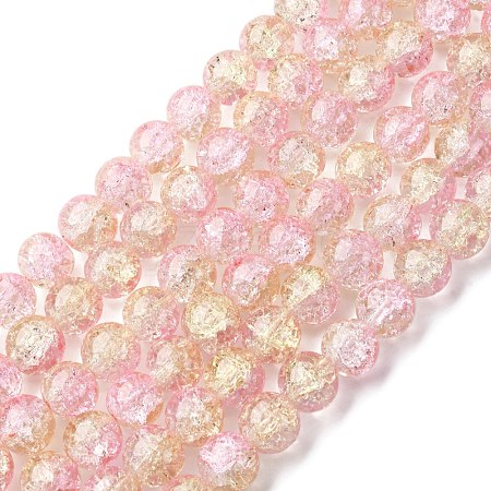 Spray Painted Crackle Glass Beads Strands CCG-Q002-12mm-03-1