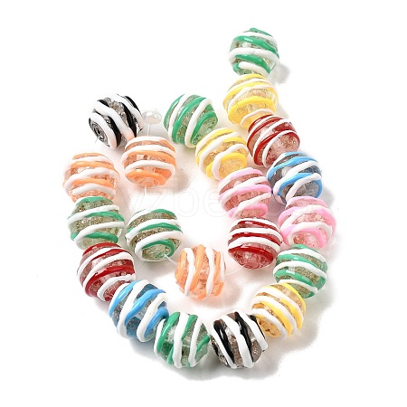 Handmade Gold Sand Enamel Lampwork Beads LAMP-B035-03-1