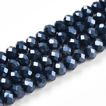 Electroplate Glass Beads Strands EGLA-A044-P6mm-A16-1