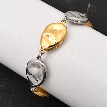 Textured 316L Surgical Stainless Steel Link Chain Bracelets for Women BJEW-D454-03GP-1