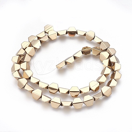 Electroplated Non-magnetic Synthetic Hematite Beads Strands G-P392-C01-1