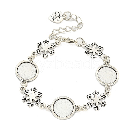 Antique Silver Plated Alloy Link Chain Bracelet Making MAK-K023-03H-AS-1