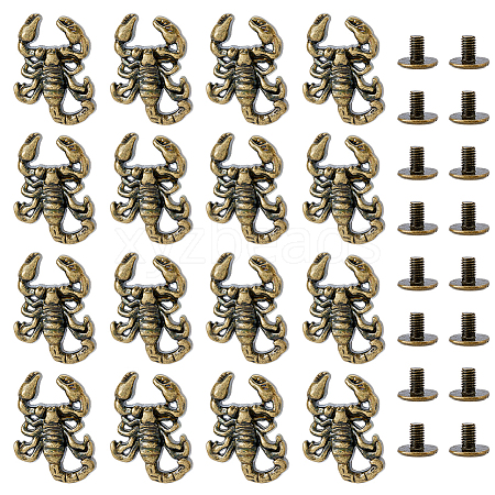 16Bags Scorpion Alloy with Iron Decorative Rivets BUTT-FH0001-035B-1