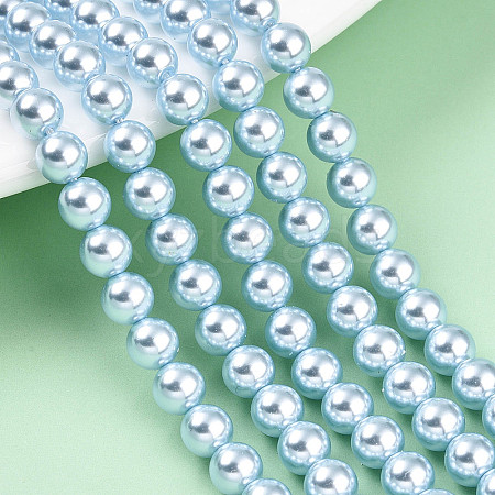 Baking Painted Pearlized Glass Pearl Bead Strands HY-N002-5mm-A05-1