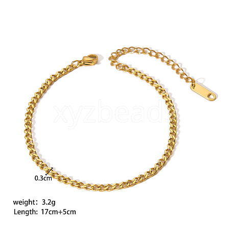 Stylish Titanium Steel Curb Chains Bracelets for Women XR9988-7-1