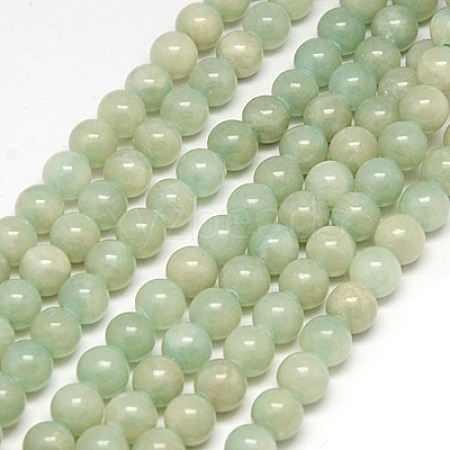 Natural Yellow Jade Beads Strands X-G-G598-6mm-YXS-07-1