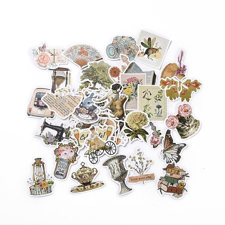 Retro Paper Stickers Set X-DIY-G066-43-1