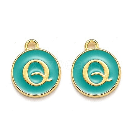 Golden Plated Alloy Enamel Charms X-ENAM-Q437-15Q-1