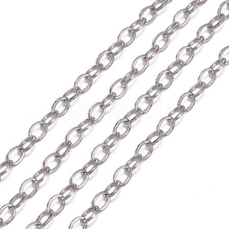 Tarnish Resistant 304 Stainless Steel Cable Chains CHS-K001-96-3.5mm-1