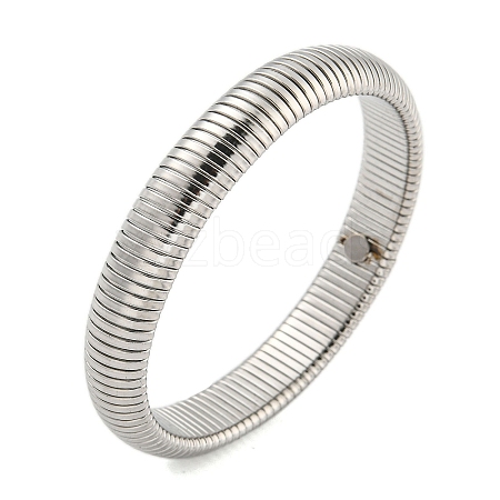 Non-Tarnish 304 Stainless Steel Spring Bangles for Women Men BJEW-U003-02D-P-1