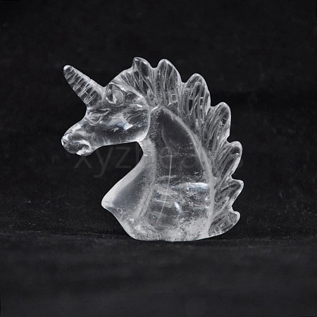 Natural Quartz Crystal Carved Healing Unicorn Figurines PW-WG79758-05-1