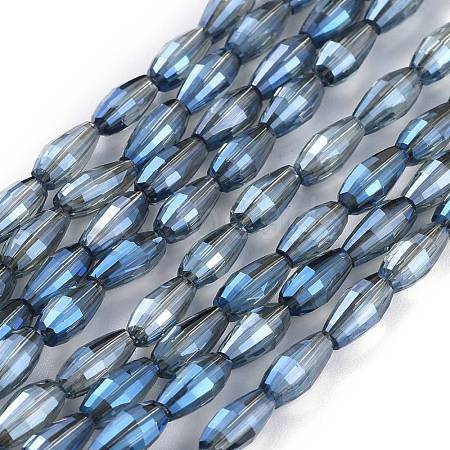 Electroplated Glass Beads Strands EGLA-H100-FR01-1