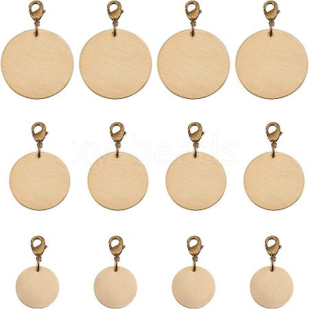 SUPERFINDINGS 12Pcs 3 Style Brass Pendants HJEW-FH0001-11-1