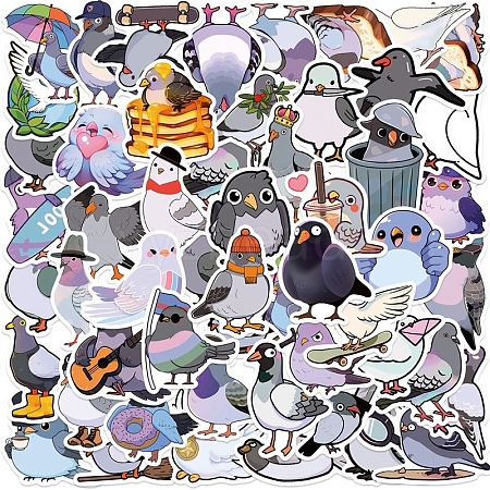 50Pcs Pigeon PVC Waterproof Stickers PW-WG283E9-01-1