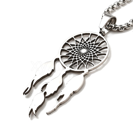 Non-Tarnish 201 Stainless Steel Pendant Necklaces LS-NJEW-M212-01C-P-1