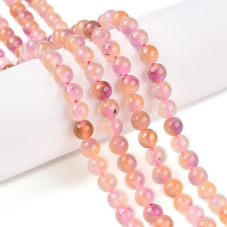 Dyed Natural White Jade Beads Strands G-T138-6mm-210-14-1