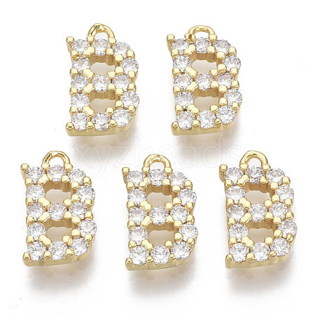 Brass Micro Pave Cubic Zirconia Charms KK-T060-05-B-G-NF-1